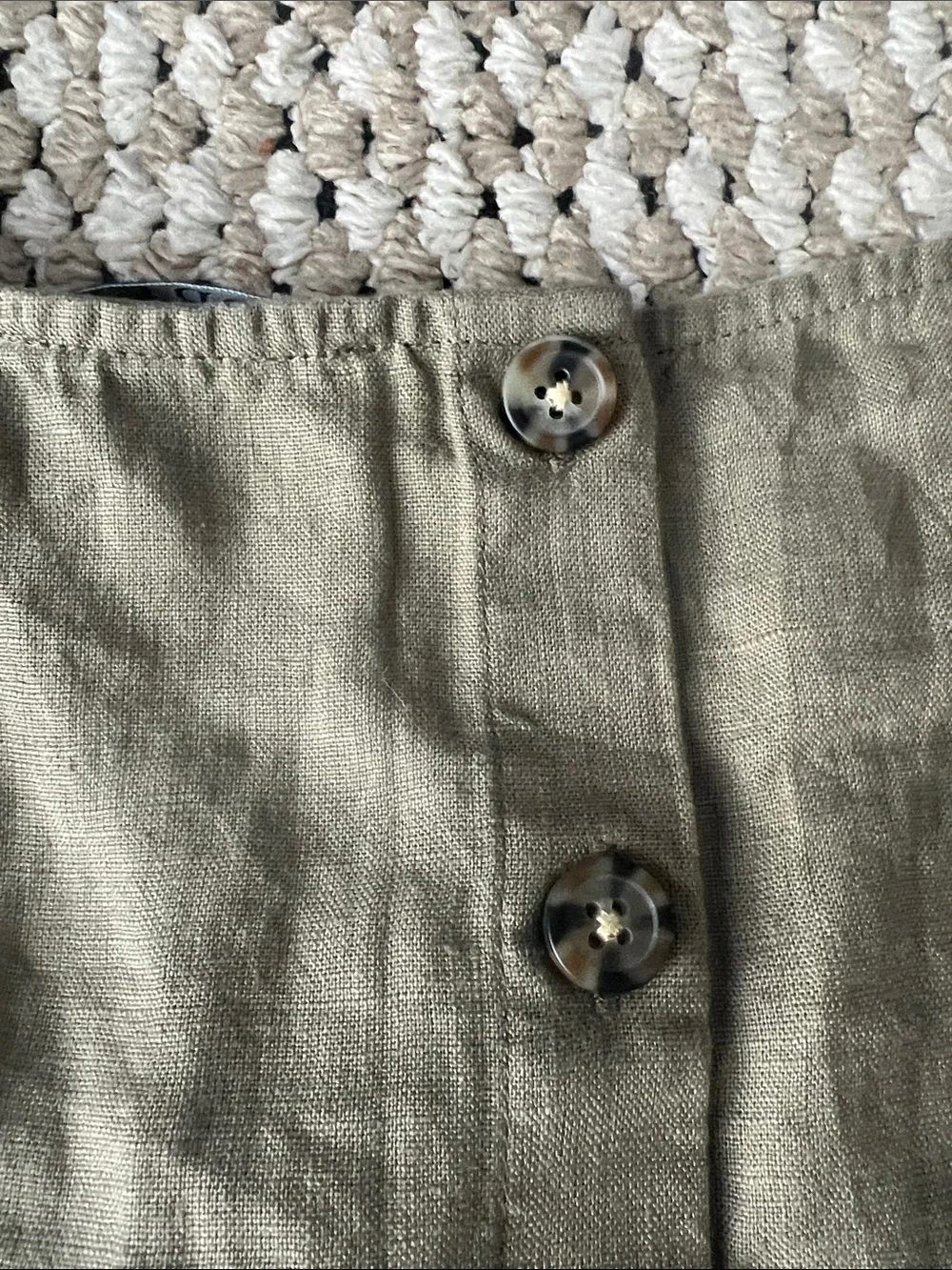 J. Crew Olive Linen Cropped Square-Neck Tank